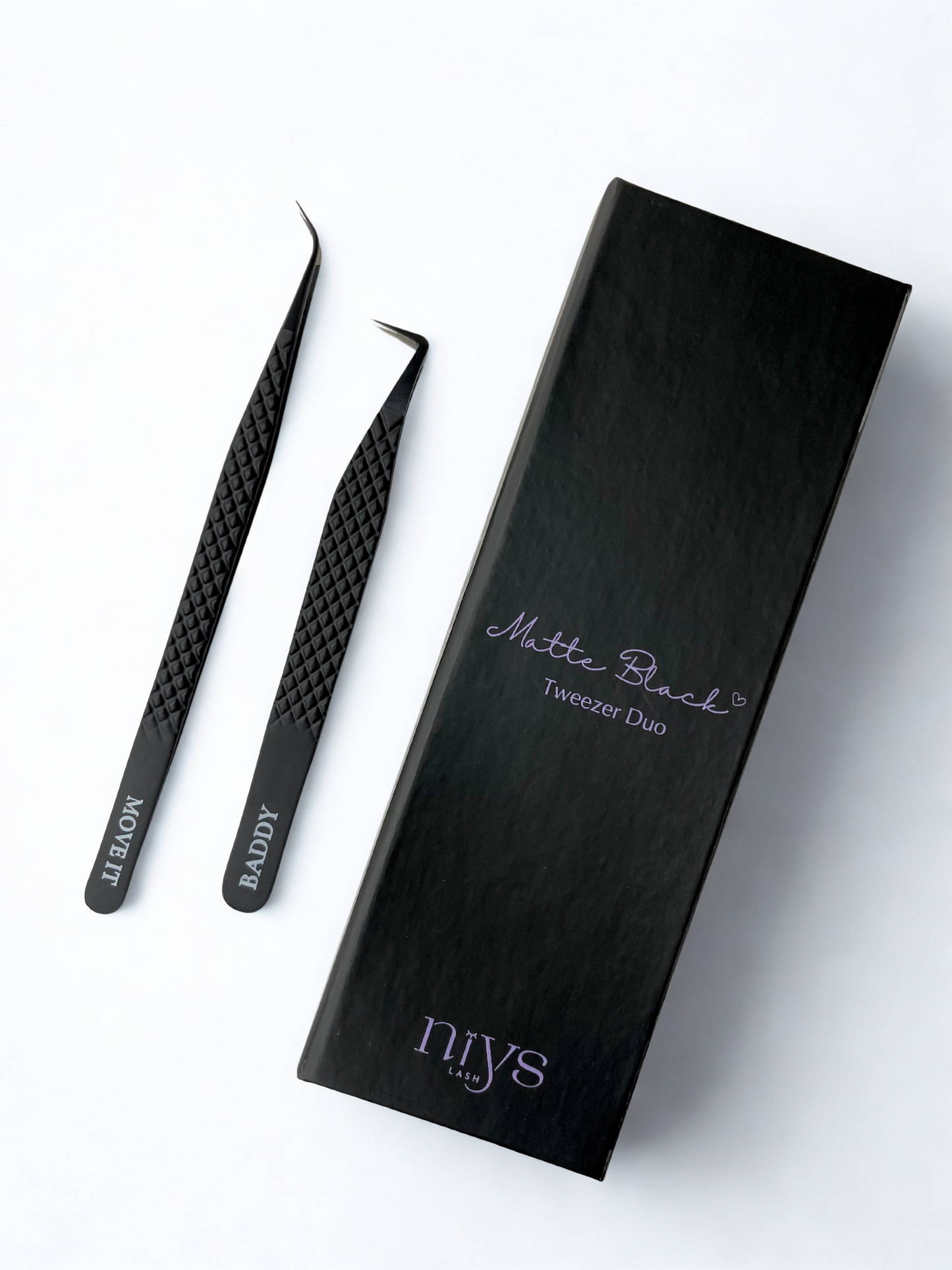 Matte Black Tweezer Duo